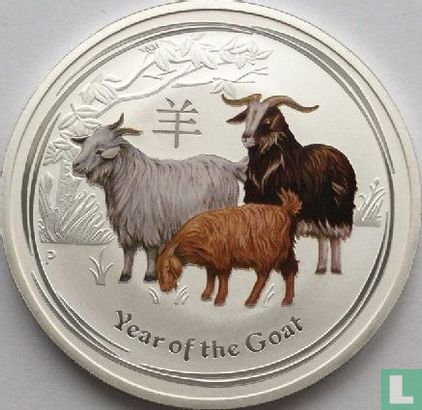 Australie 1 dollar 2015 (type 1 - coloré) "Year of the Goat" - Image 2