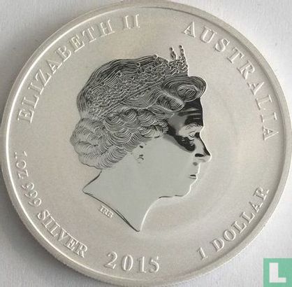 Australië 1 dollar 2015 (type 1 - kleurloos - met privy merk) "Year of the Goat" - Afbeelding 1
