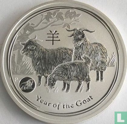 Australië 1 dollar 2015 (type 1 - kleurloos - met privy merk) "Year of the Goat" - Afbeelding 2