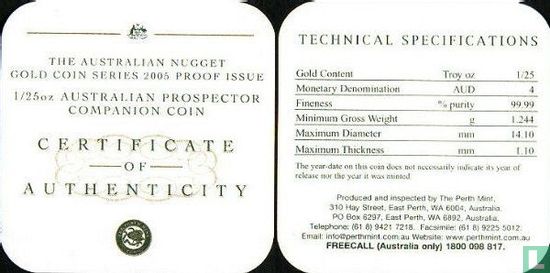 Australië 4 dollars 2005 (PROOF) "The Australian gold nugget" - Afbeelding 3