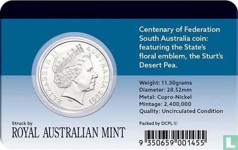 Australie 20 cents 2001 "Centenary of Federation - South Australia" - Image 3