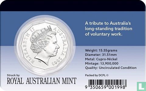 Australië 50 cents 2003 "Australia's Volunteers" - Afbeelding 3