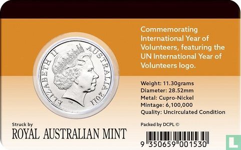 Australie 20 cents 2011 "10th anniversary International Year of Volunteers" - Image 3