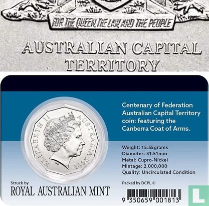 Australien 50 Cent 2001 "Centenary of Federation - Australian Capital Territory" - Bild 3