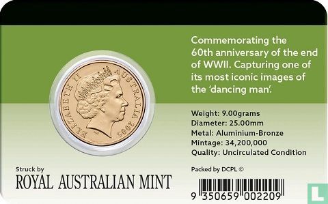 Australië 1 dollar 2005 "60th anniversary of the end of World War II" - Afbeelding 3