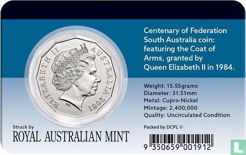 Australië 50 cents 2001 "Centenary of Federation - South Australia" - Afbeelding 3