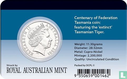 Australien 20 Cent 2001 "Centenary of Federation - Tasmania" - Bild 3
