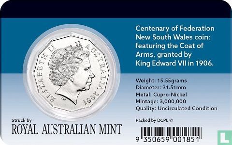 Australië 50 cents 2001 "Centenary of Federation - New South Wales" - Afbeelding 3