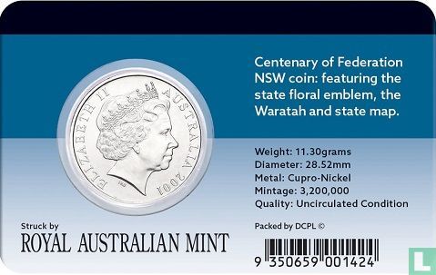 Australië 20 cents 2001 "Centenary of Federation - New South Wales" - Afbeelding 3