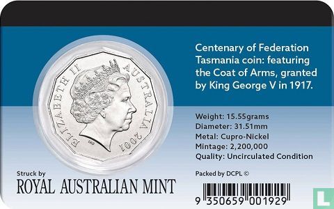 Australia 50 cents 2001 "Centenary of Federation - Tasmania" - Image 3