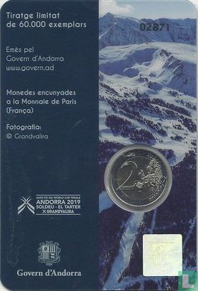 Andorra 2 euro 2019 (coincard - Govern d'Andorra) "Final of the Alpine Ski World Cup in Andorra" - Image 2
