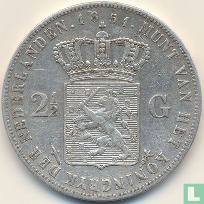 Niederlande 2½ Gulden 1851 (Typ 2) - Bild 1