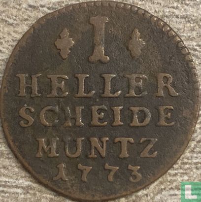Hanau-Münzenberg 1 heller 1773 - Afbeelding 1