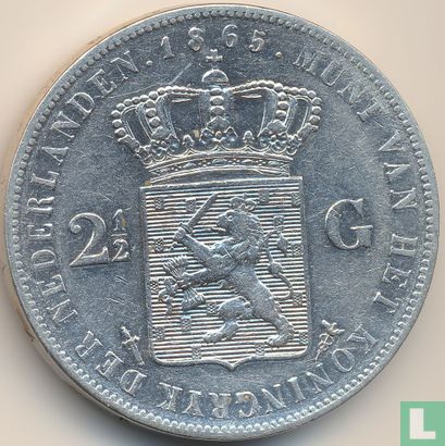 Pays-Bas 2½ gulden 1865 (type 2) - Image 1