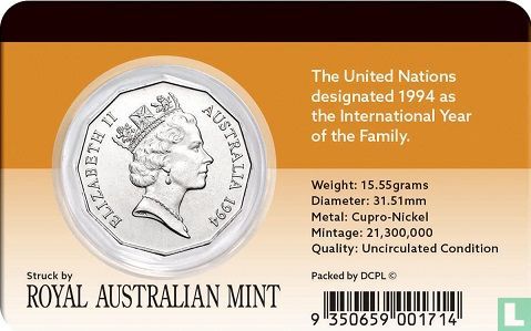 Australia 50 cents 1994 "International Year of the Family" - Image 3