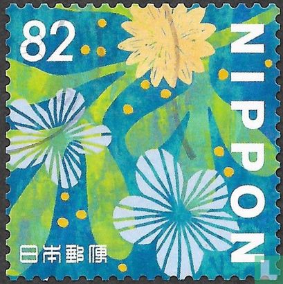 Greeting stamps flowers