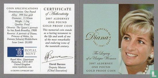 Alderney 1 pound 2007 (PROOF) "10th Anniversary of the Death of Princess Diana" - Afbeelding 3