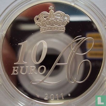 Monaco 10 euro 2011 (PROOF) "Royal Wedding of Prince Albert II and Princess Charlène" - Image 1