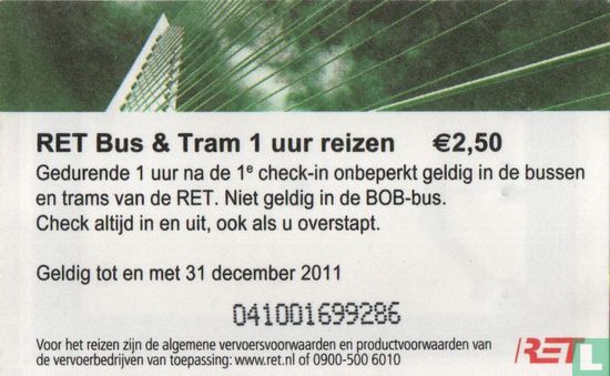 OV-Chipkaart RET Bus & Tram 1 uur - Image 1