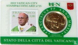 Vatican 50 cent 2019 (stamp & coincard n°25) - Image 1