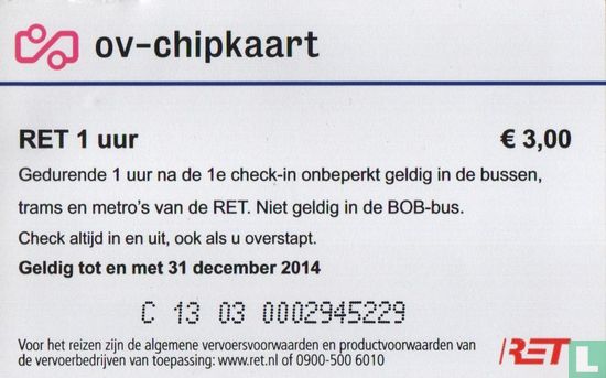 OV-Chipkaart RET 1 uur - Bild 1
