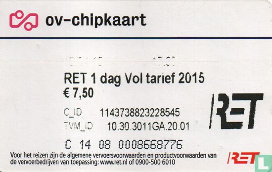 OV-Chipkaart RET 1 dag - Afbeelding 1