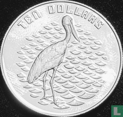 Australië 10 dollars 1991 (PROOF - Piedfort) "Jabiru" - Afbeelding 2