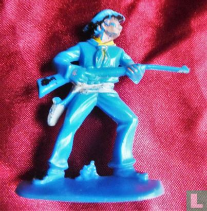 Cowboy with rifle at the ready (Factory painting / Blue)