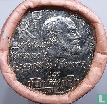 Frankreich 2 Franc 1998 (Rolle) "50th anniversary of the Universal Declaration of Human Rights" - Bild 2