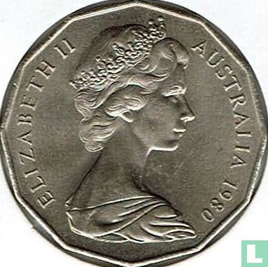 Australia 50 cents 1980 (with bars behind emu) - Image 1
