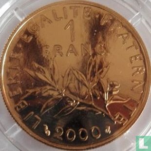Frankrijk 1 franc 2000 (goud) - Afbeelding 1