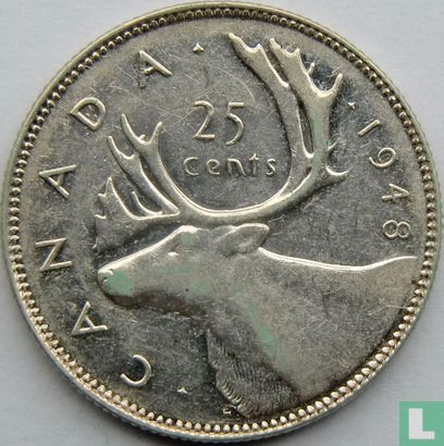 Canada 25 cents 1948 - Afbeelding 1