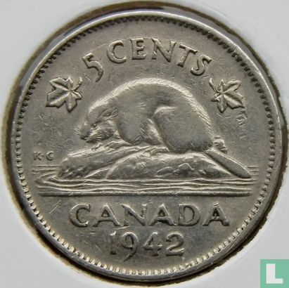 Canada 5 cents 1942 (nickel) - Image 1