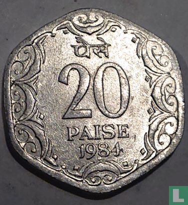 India 20 paise 1984 (Bombay) - Image 1