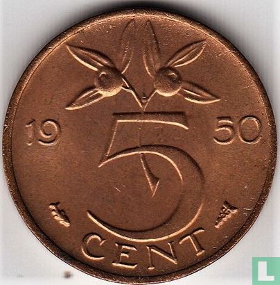Niederlande 5 Cent 1950 - Bild 1