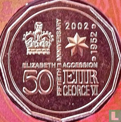 Australië 50 cents 2002 "50th anniversary Accession of Queen Elizabeth II to the throne" - Afbeelding 2