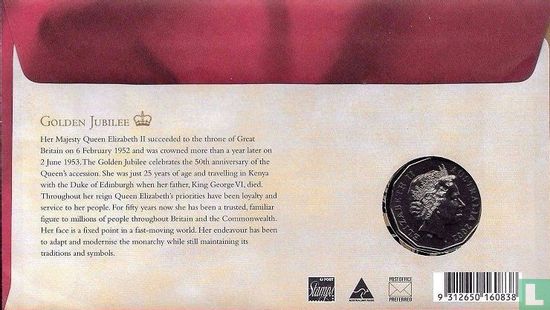 Australië 50 cents 2002 (Numisbrief) "50th anniversary Accession of Queen Elizabeth II to the throne" - Afbeelding 2