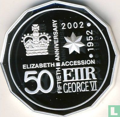 Australia 50 cents 2002 (PROOF) "50th anniversary Accession of Queen Elizabeth II to the throne" - Image 2
