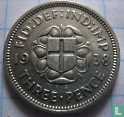 Royaume-Uni 3 pence 1938 (type 1) - Image 1