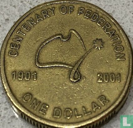 Australie 1 dollar 2001 (IRB espacé) "Australian Centenary of Federation" - Image 2