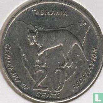 Australien 20 Cent 2001 "Centenary of Federation - Tasmania" - Bild 2