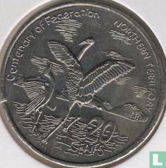 Australien 20 Cent 2001 "Centenary of Federation  - Northern Territory" - Bild 2