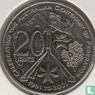 Australien 20 Cent 2001 "Centenary of Federation - Australian Capital Territory" - Bild 2