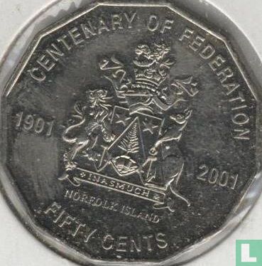 Australië 50 cents 2001 "Centenary of Federation - Norfolk Island" - Afbeelding 2