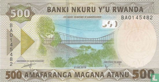Rwanda 500 Francs  - Image 1