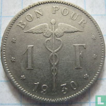 Belgien 1 Franc 1930 - Bild 1