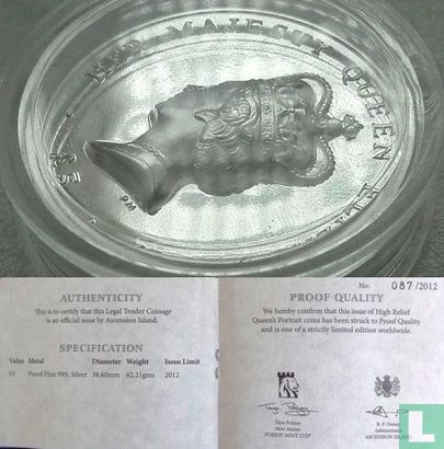 Ascension 5 pounds 2012 (PROOF - zilver) "Elizabeth II - Diamond Jubilee" - Afbeelding 3