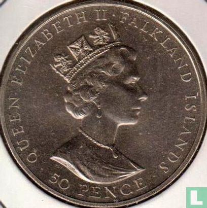 Falklandeilanden 50 pence 1992 "40th anniversary Reign of Queen Elizabeth II" - Afbeelding 2