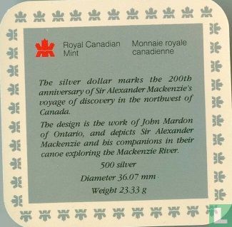 Canada 1 dollar 1989 (PROOF) "Bicentenary Sir MacKenzie's voyage of discovery in the northwest of Canada" - Image 3