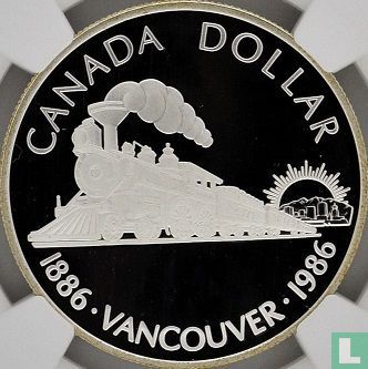 Canada 1 dollar 1986 (PROOF) "100th anniversary of Vancouver" - Image 1